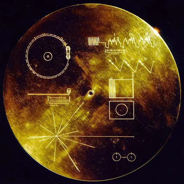 Golden record backside carried on Voyager 1