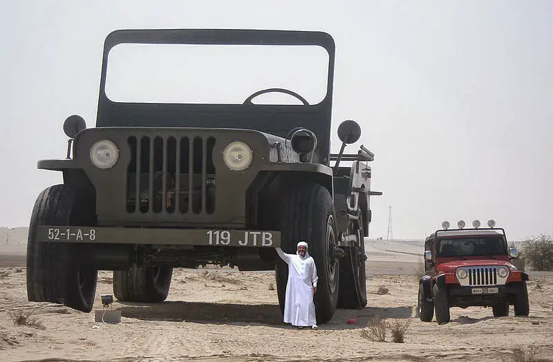 800px Sheikh Hamad bin Hamdan Al Nahyan with largest model Willys jeep 2009
