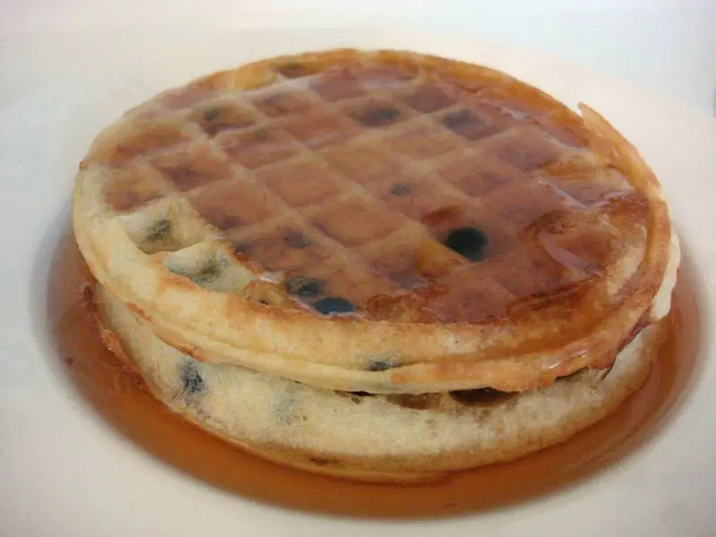 Toaster waffles with maple syrup