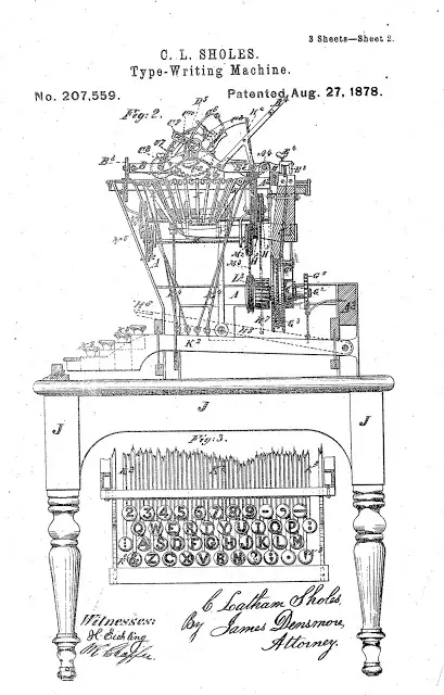 Sholes Type-Writing Machine Patent