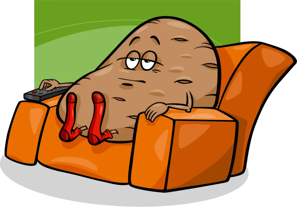 Cartoon of a couch potato