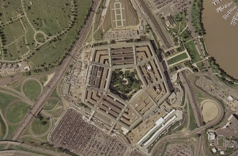 Satellite picture of the hot dog stand that was once in the middle of the Pentagon.
