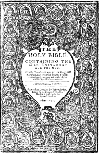 Cover of the Holy Bible 1631