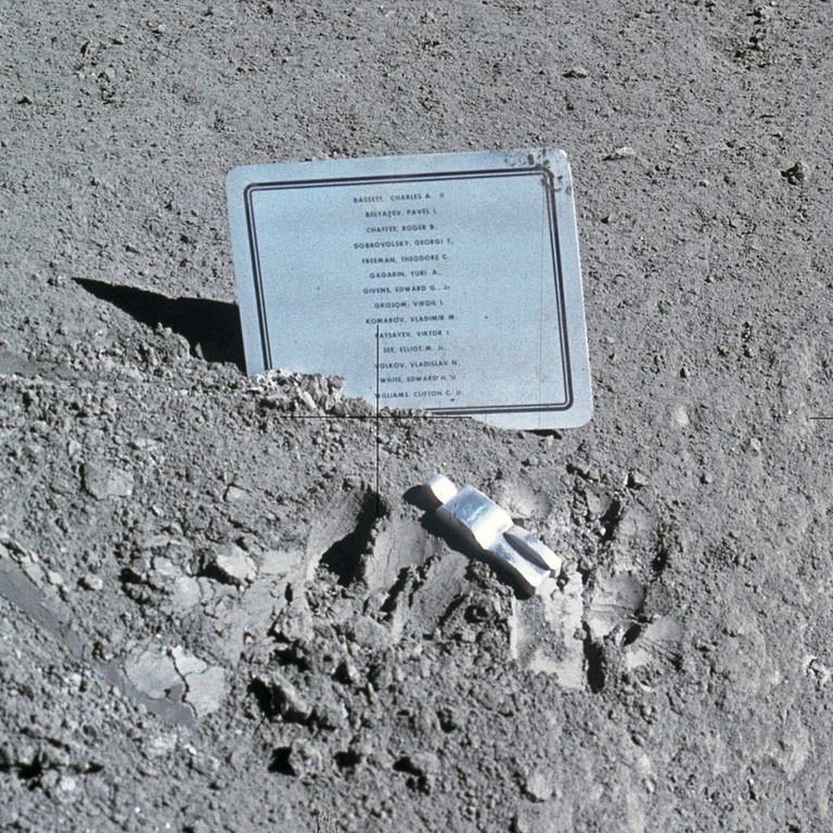 The Fallen Astronaut sculpture on the moon.