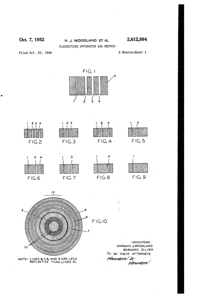 Patent for early circular barcode
