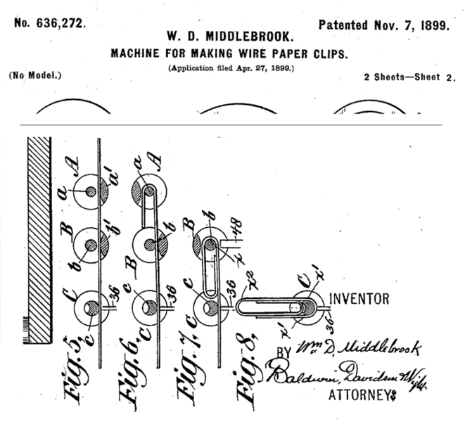 Middlebrook paperclip machine patent2