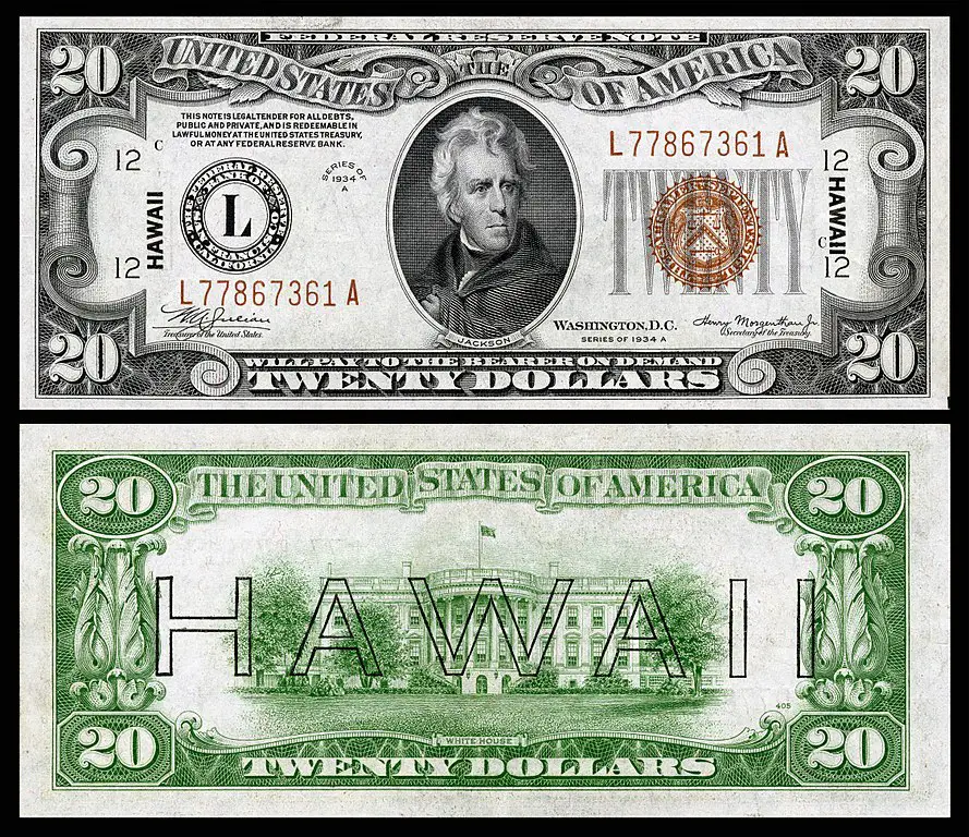 Emergency currency World War II for Hawaii