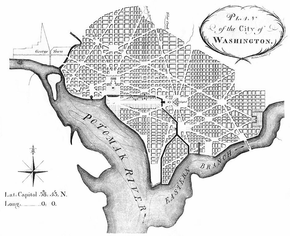 Map of L'Enfant plan for Washington