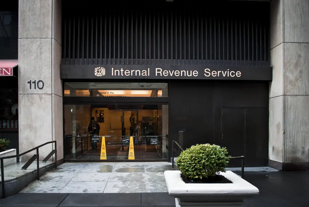 The Internal Revenue Building of the IRS in Manhattan on March 8,2013 as seen from the public sidewalk.