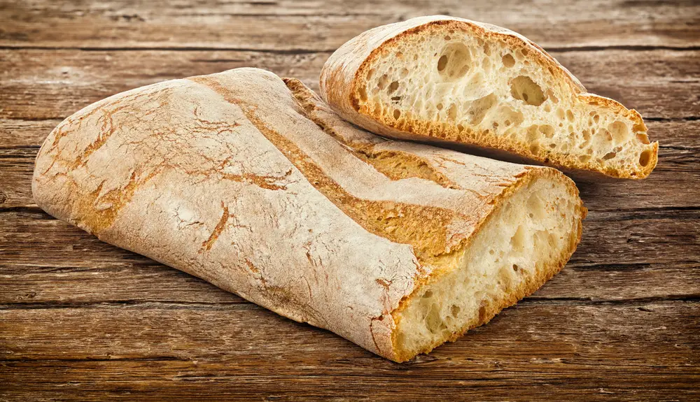 Loaf of ciabatta bread.