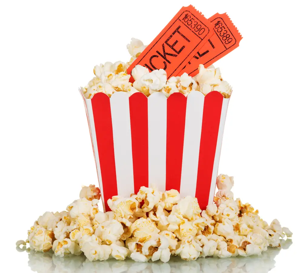 Photo depicting movie theater popcorn.
