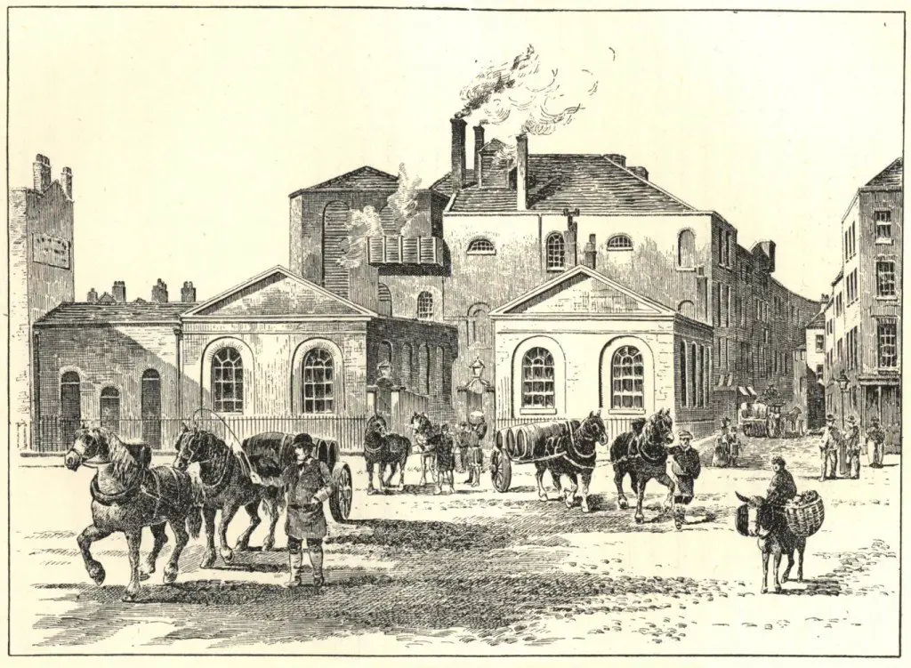 Horse Shoe Brewery, London, circa 1800, the site of the London Beer Flood.