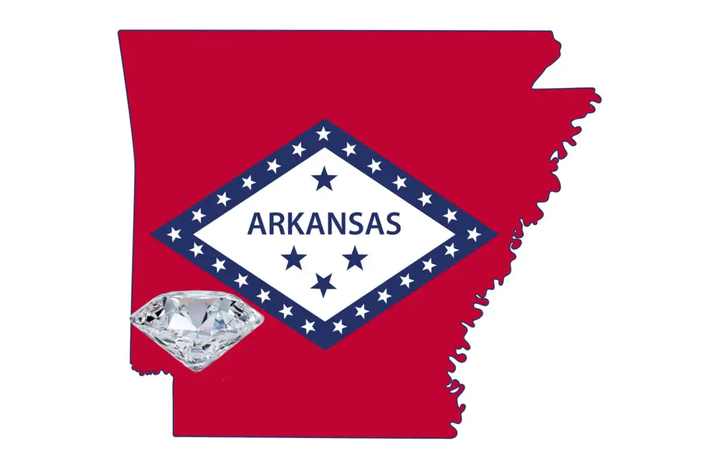 map of Arkansas with location of United States largest diamond