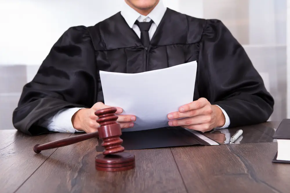 Judge wearing a black robe