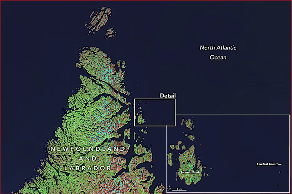 Image of Landsat Island off the coast of Newfoundland and Labrador