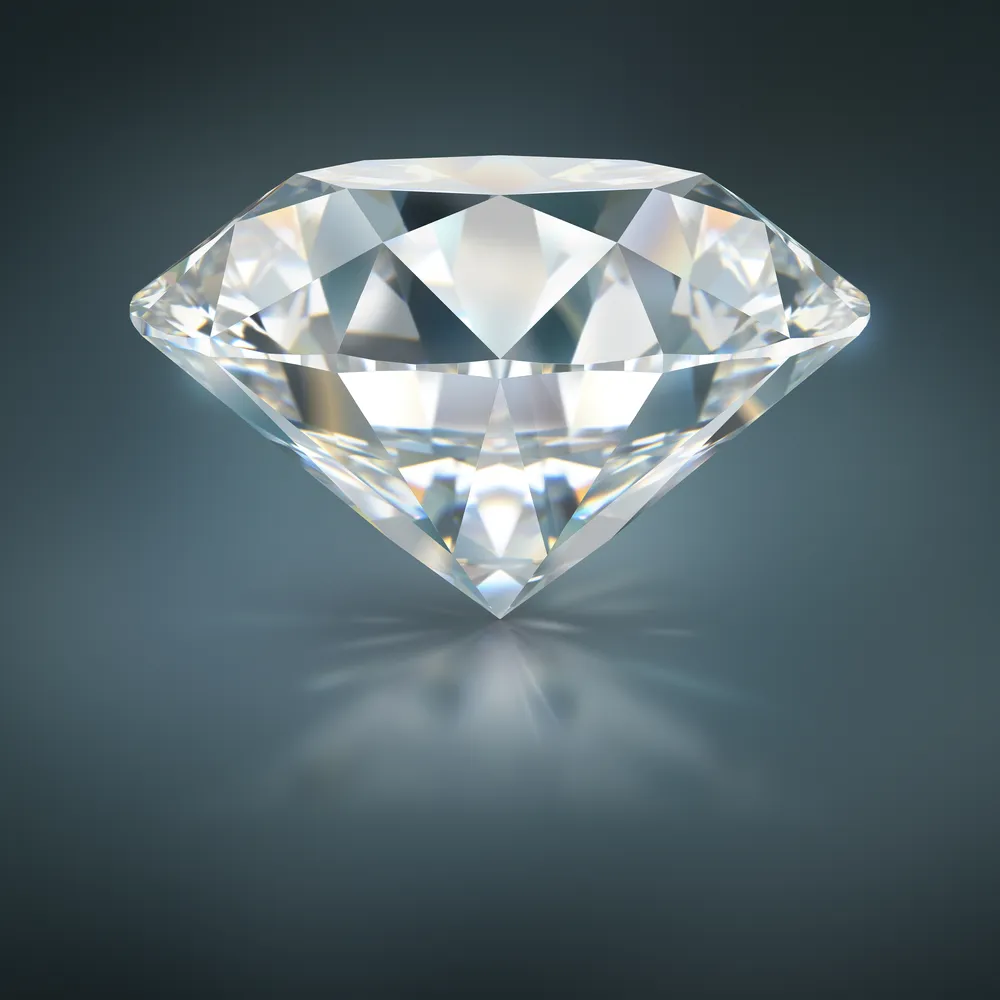 Diamond that can be measured in carats or karats.